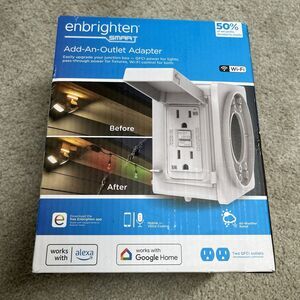 *NEW* Enbrighten Smart Add an Outlet Light Adapter Outdoor WiFi GFCI Outlets